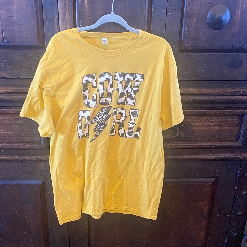 Fruit of the Loom Yellow Cowgirl Tee